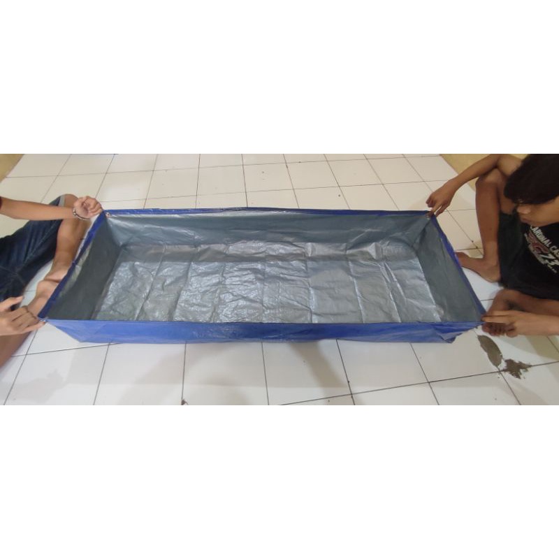 terpal kolam ikan a5 100x50x25 silver