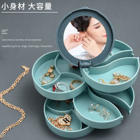 【GOGOMART】4 Layer Jewelry box / Kotak Perhiasan Dengan Cermin