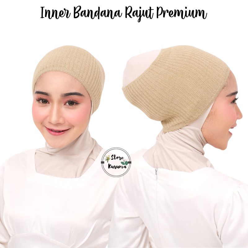 Inner Bandana Rajut Premium Salur