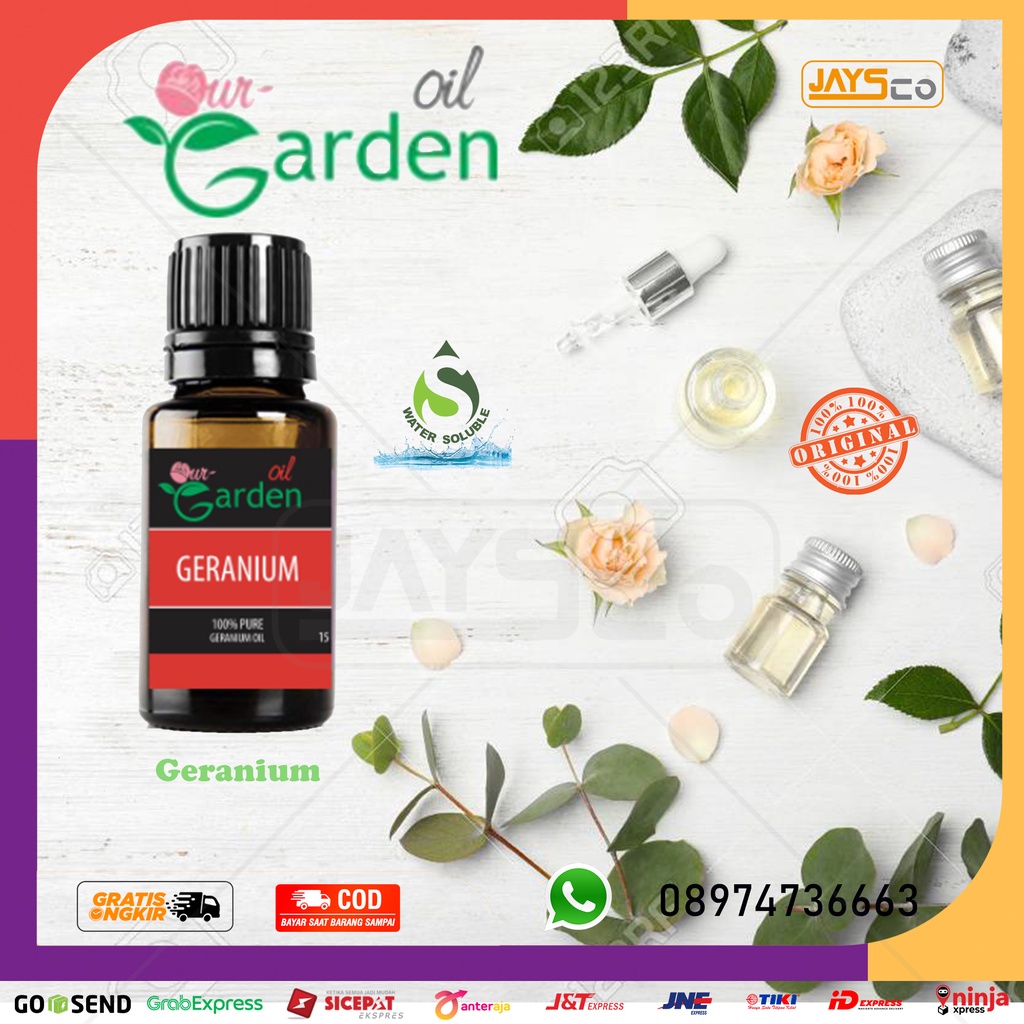 Our Garden Essential Oil Geranium Water Soluble 15ml Aroma Therapy