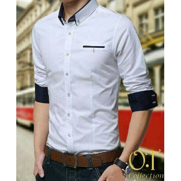 Kemeja Pria MR Size XL Lengan Panjang Slim Fit Casual Kerja Modis Formal Fashion Pria