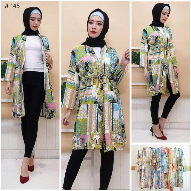 JakartaFashion - cardigan wolfis long kardigan muslim outer serut tali model susun premium cantik