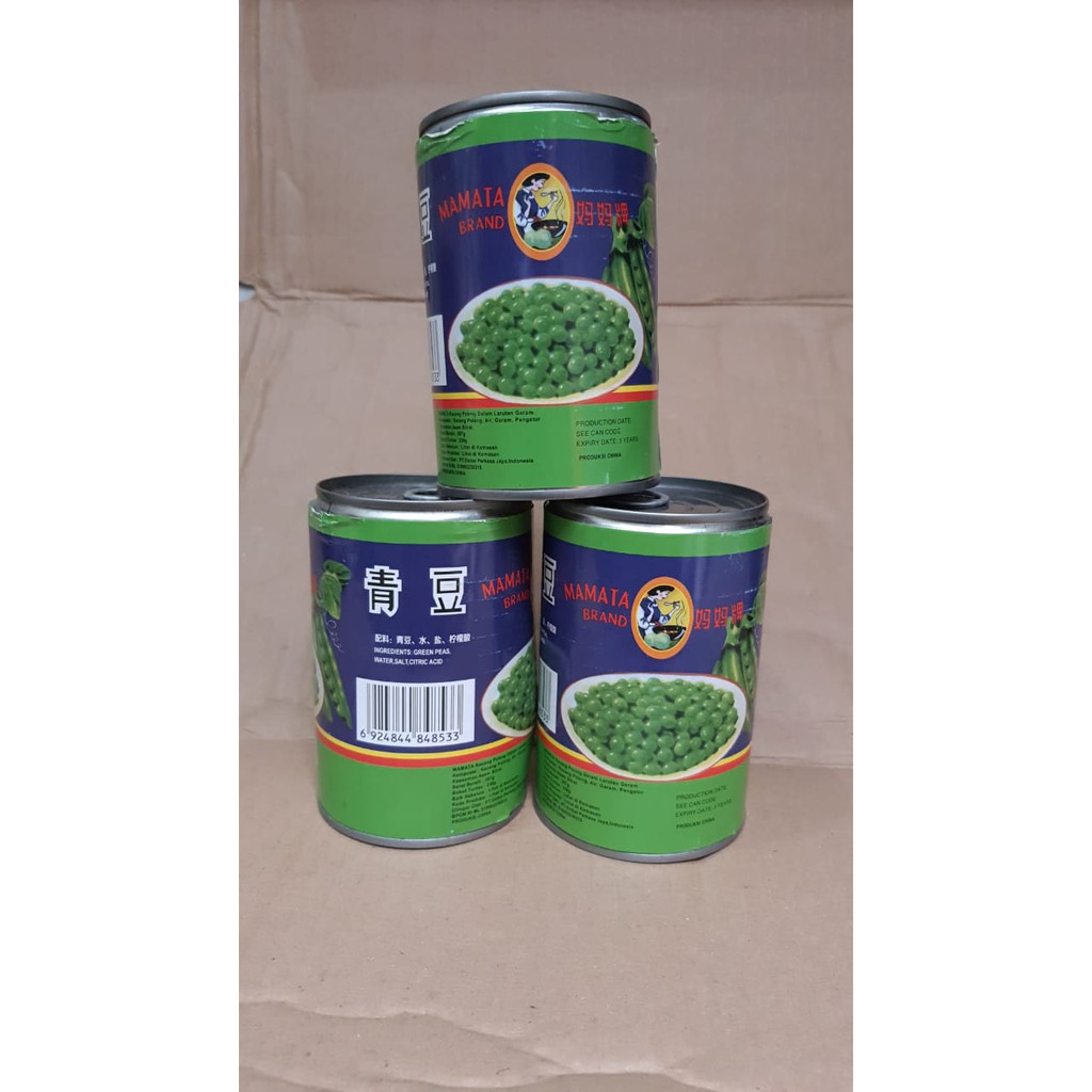 

MAMATA brand Green Peas kemasan kaleng 397gr import