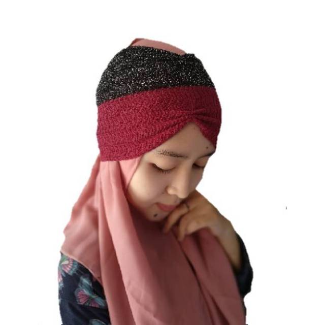 Alantasik - bandana 2 tone gliter 2 kerut R.11