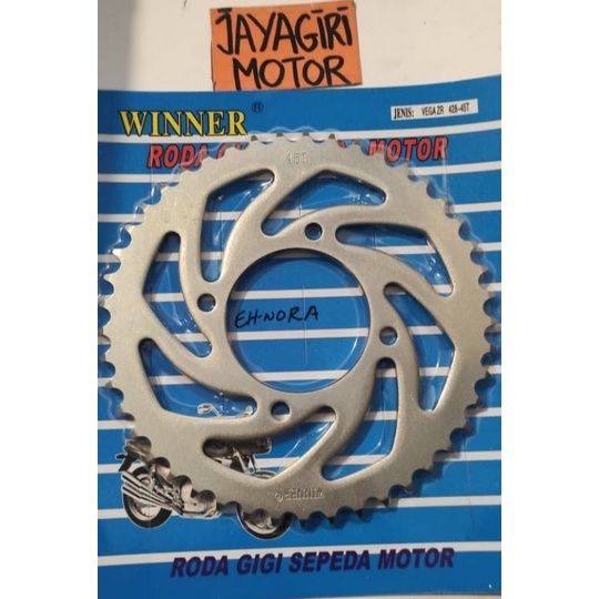 Gear Belakang Vega ZR 428 38T 39T 40T 42T 43T 45T 15T Gigi Tarik 428-39T 428-40T 428-15T 428-38T 428-42T 428-43T 428-45T Rantai Roda Chain Kit Chainkit Sprocket Gear Gearset Gir Jupiter MX Wheel Yamaha Asli Original YGP R New 38 39 40 42 43 45 15 T Mata-Winner - 45T