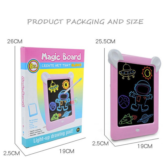 

Magic Board Drawing LED 85127 - Papan Gambar Ajaib Edukasi - Magic Drawing Pad - Belajar Menggambar