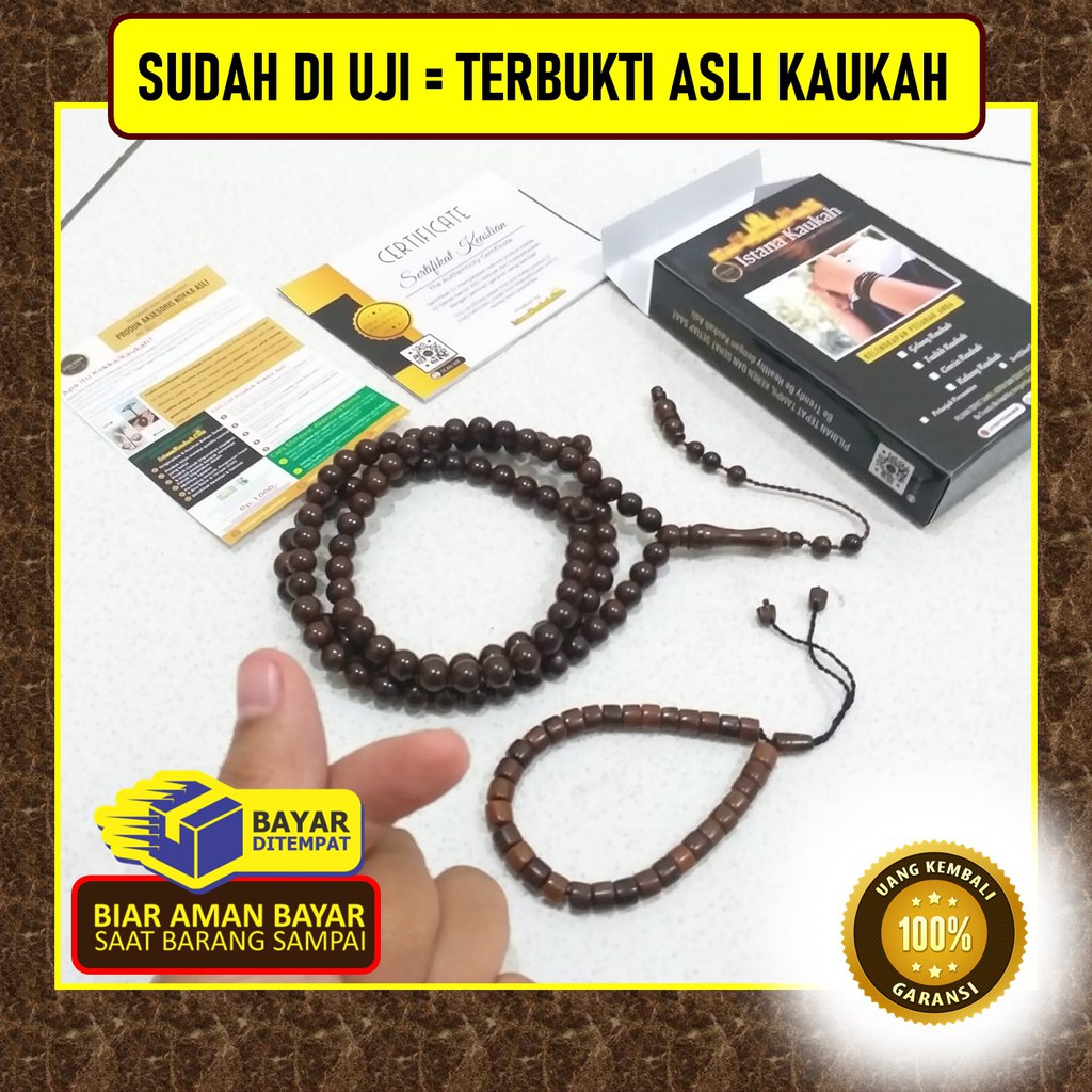 SUDAH DITES, TASBIH KAUKAH 8MM HITAM, TASBIH KAUKAH 99 Istana Kaukah Asli