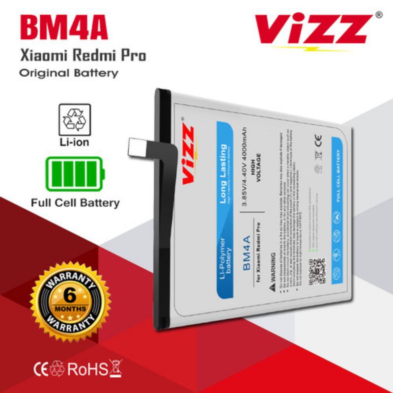 Baterai Batre Vizz Xiaomi Redmi Pro BM4A Original Vizz