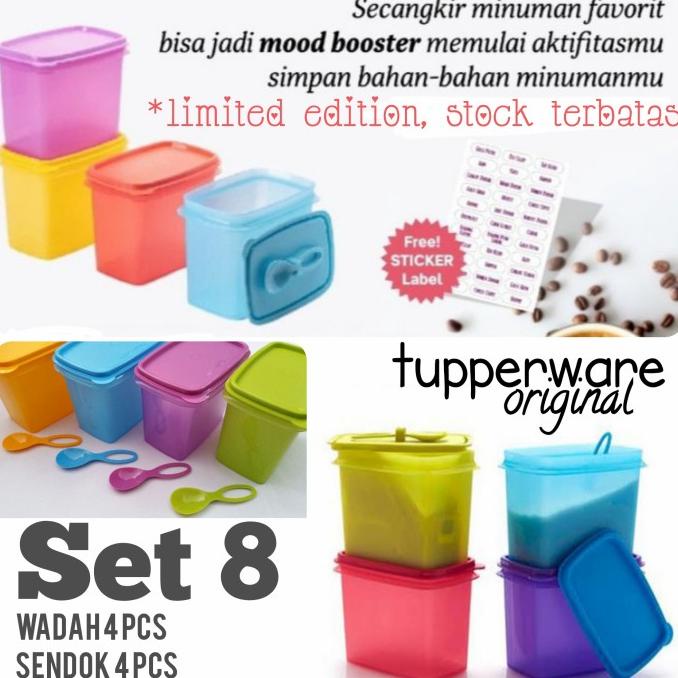 Tupperware Promo Wadah Bumbu Kopi Gula Teh Susu Garam Merica Lada Set --Termurah--