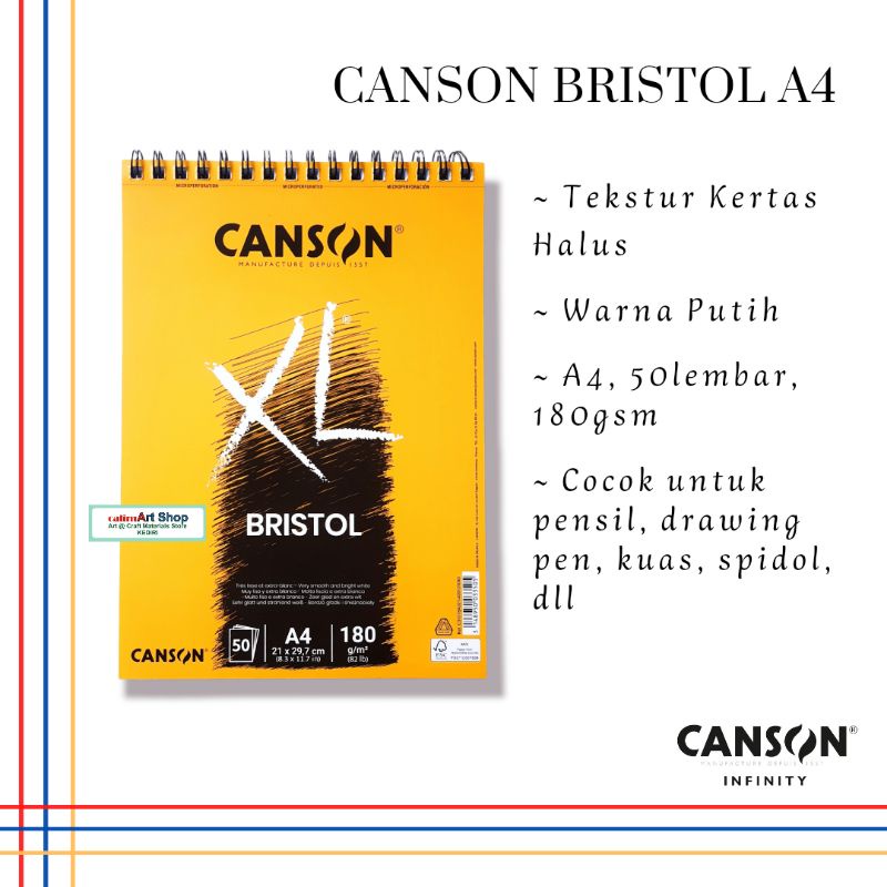 CANSON XL BRISTOL A4 180gsm