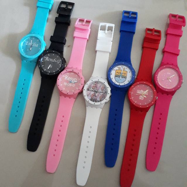 JAM TANGAN CUSTOM RUBBER | BISA REQUEST NAMA/FOTO/GAMBAR DLL