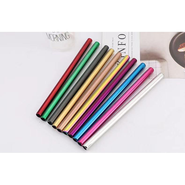 [COD] 5in1 Sedotan Stainless Steel Reusable Straw - Set 5 pcs sedotan - Sedotan Stainless set