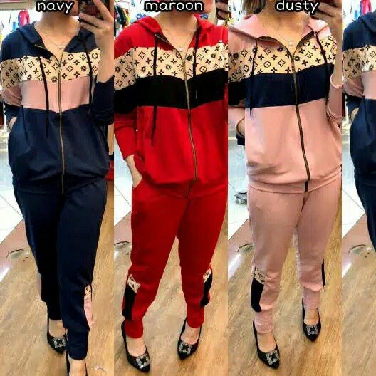 ESHAL WEAR SETELAN HOODIE WANITA LENGAN PANJANG DAN BAWAHAN CELANA LIA