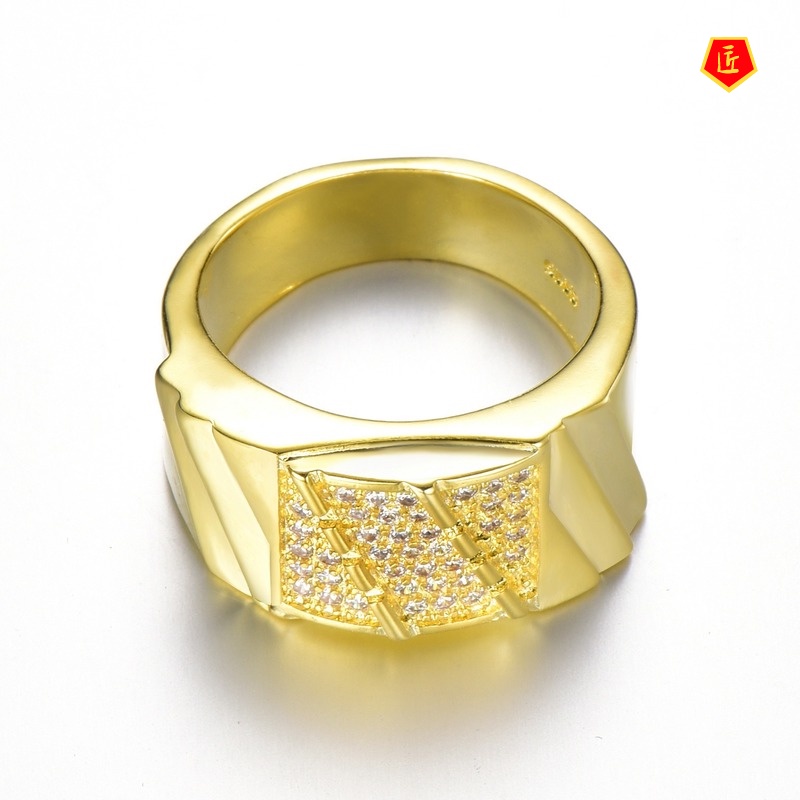 [Ready Stock]Simple 18K Gold Diamond Couple Ring