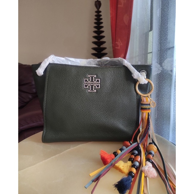 TB Britten mini tote poblano extra bagcharm