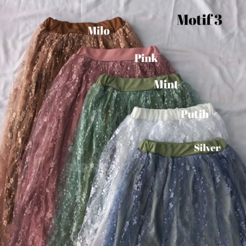Rok Tutu Renda Bunga Dewasa | Tutu Motif Renda Gold Dewasa Best Seller