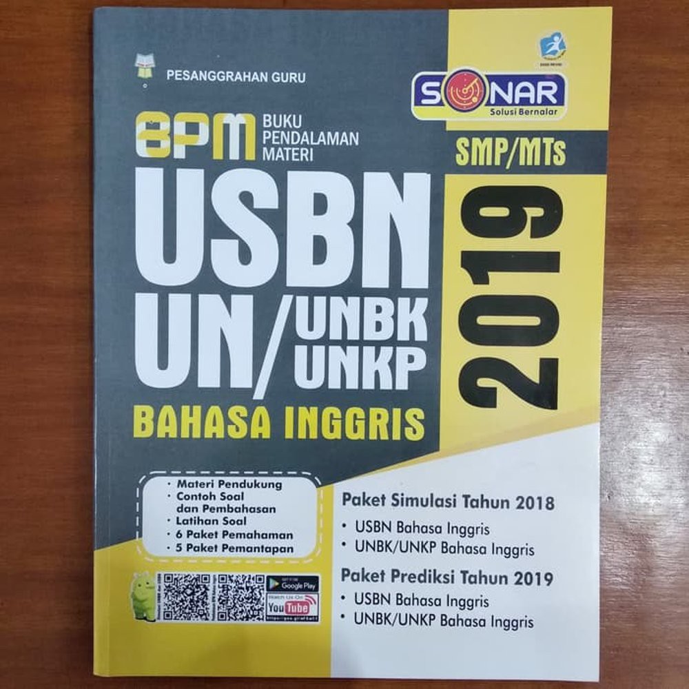 Buku Pendalaman Materi USBN UNBK UNKP Bahasa Inggris SMP 2019 terbatas