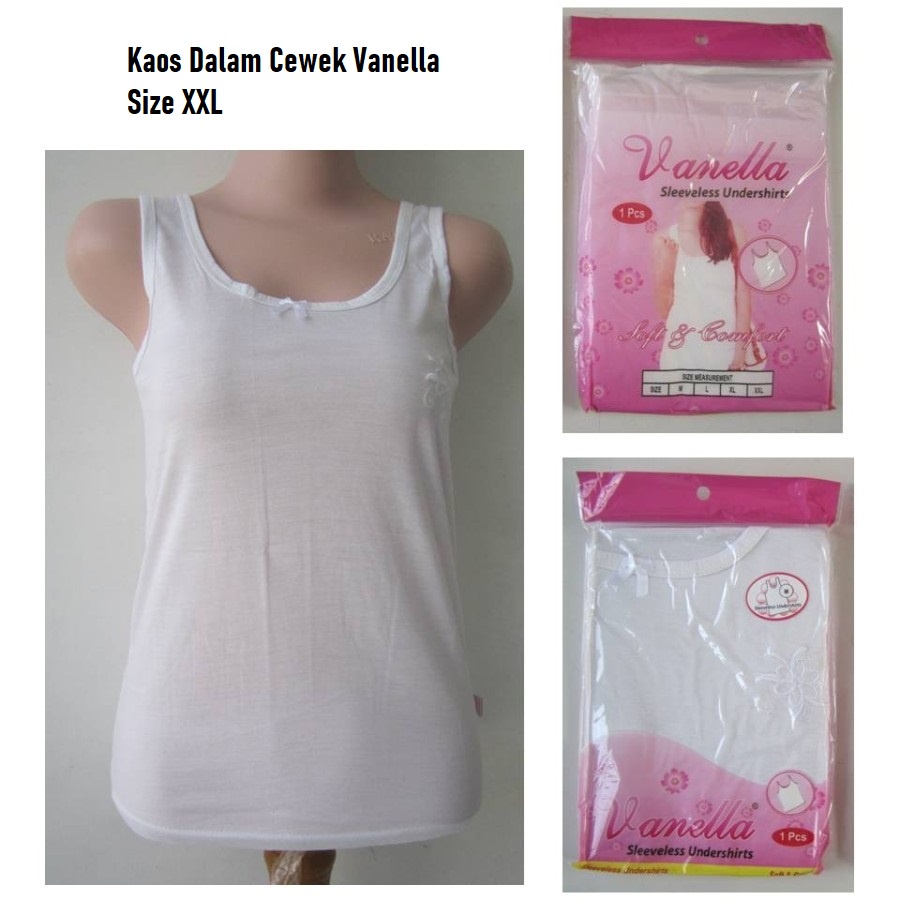 Singlet / Tanktop / Kaos Kutang Wanita Perempuan Cewek Katun Lembut Nathalie COD Amarella-Vanella - XXL