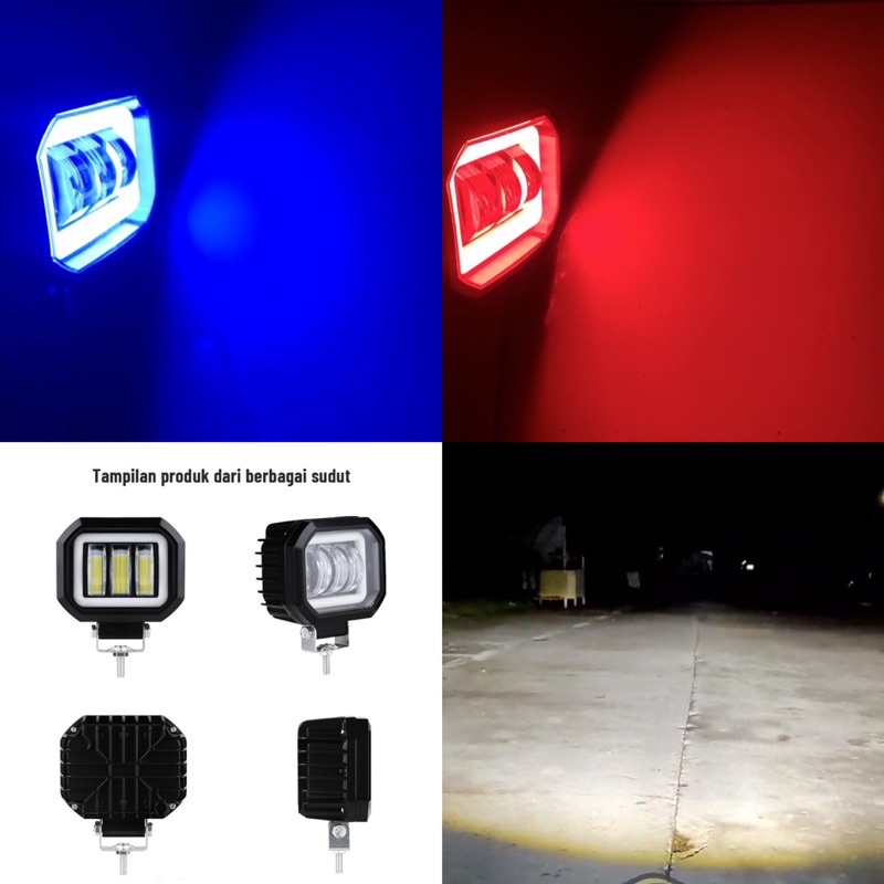 Daymaker mini 3lesan Lampu tembak daymaker Waterproof motor mobil