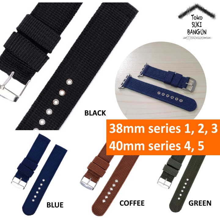 Strap Apple Watch Series 7 6 5 4 3 2 1 41mm 40mm 38mm TALI JAM Nylon Nato Army Buckle