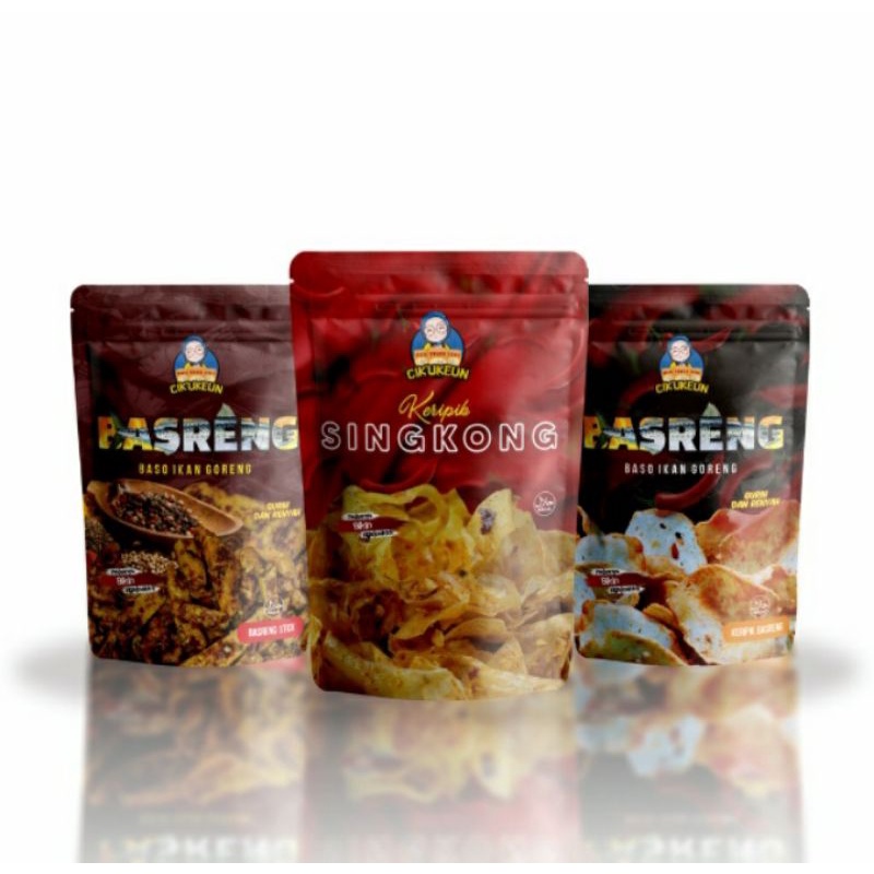 Jual Cikukeun Paket Bundling 3 Pedas Basreng Stik Keripik Basreng