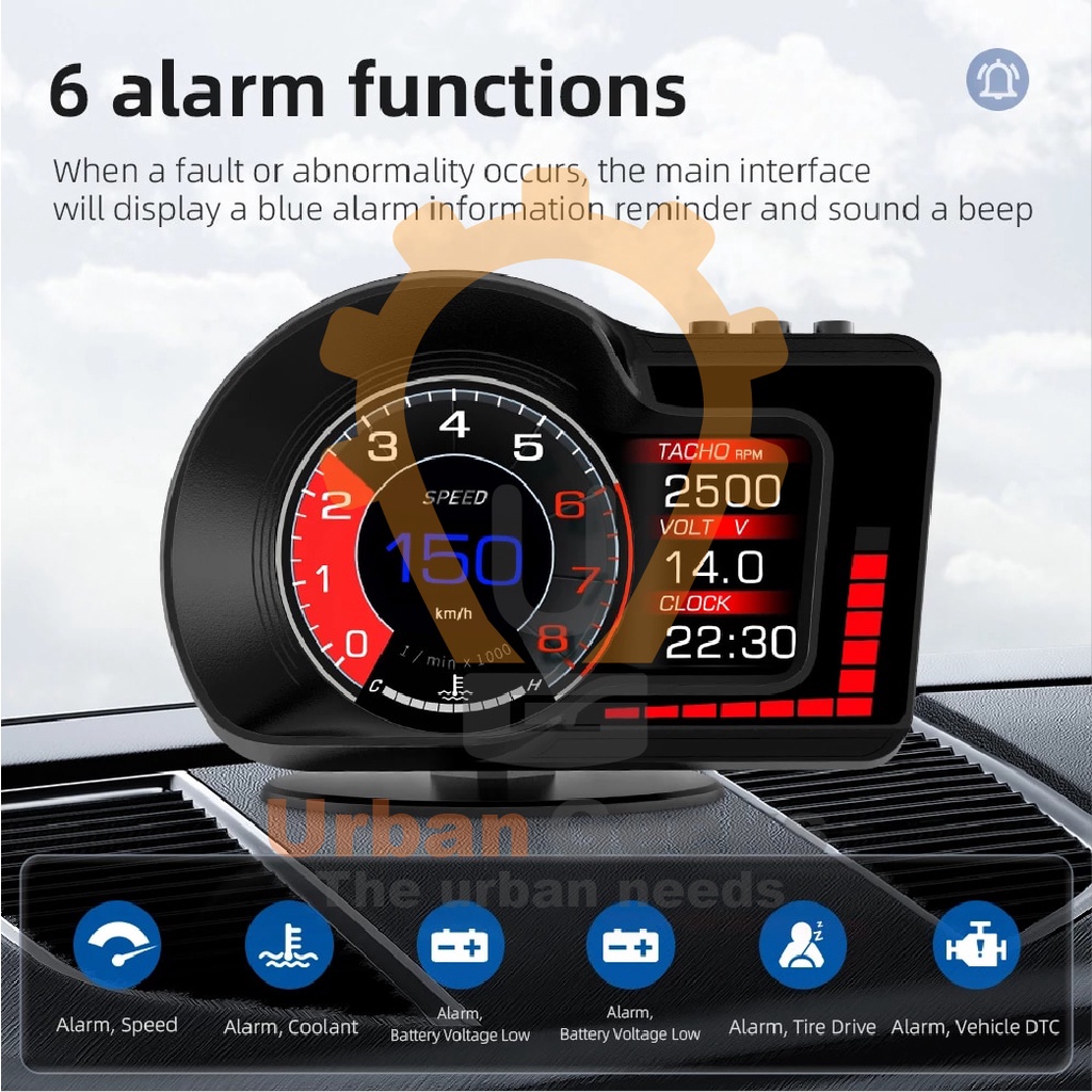 Car Head Up Display F15 HUD OBD2 GPS Speedometer