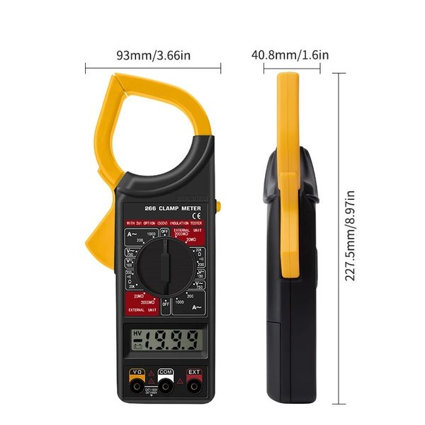 Digital Clamp Multimeter Tang Ampere Alat Ukur Voltmeter Genggam DT266