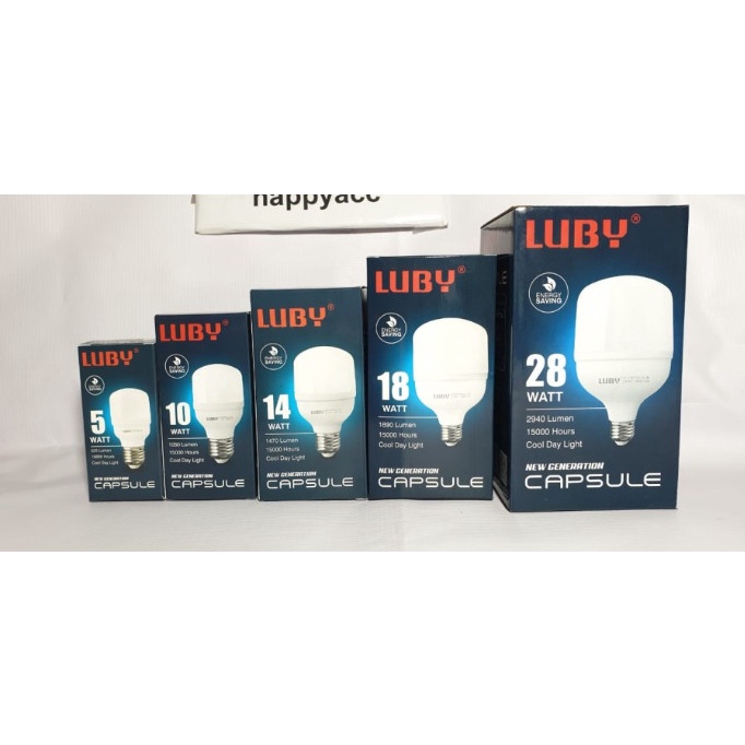 Lampu LED LUBY Capsule Cahaya Putih 5w 10w 14w 18w 28w 38w 45w 50w Watt MURAH 5 10 14 18 28 38 45 50