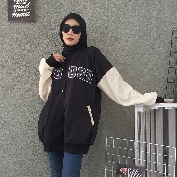 Choose oversize baseball | outer oversize | jacket baseball wanita