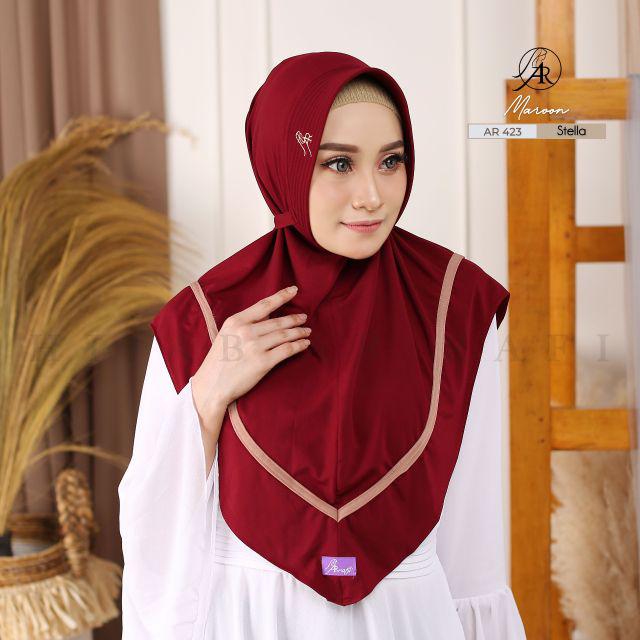 Hijab Ar Rafi AR 423 hijab instan new arrival || INAYAHHIJAB-Maroon