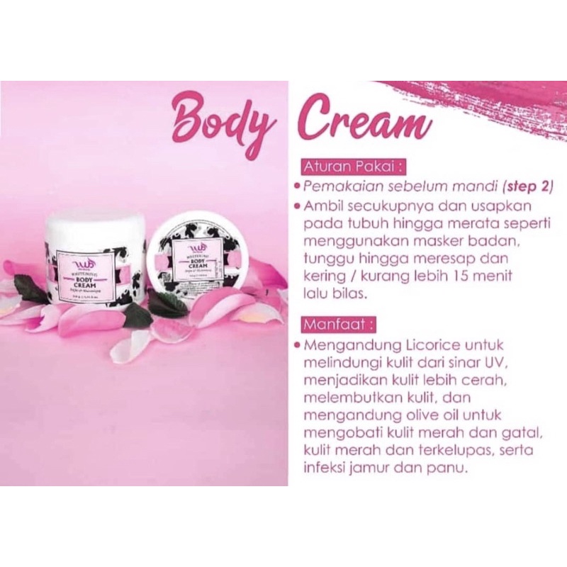 WUB Body Cream Bleaching | WUB Body Scrub Whitening Brightening