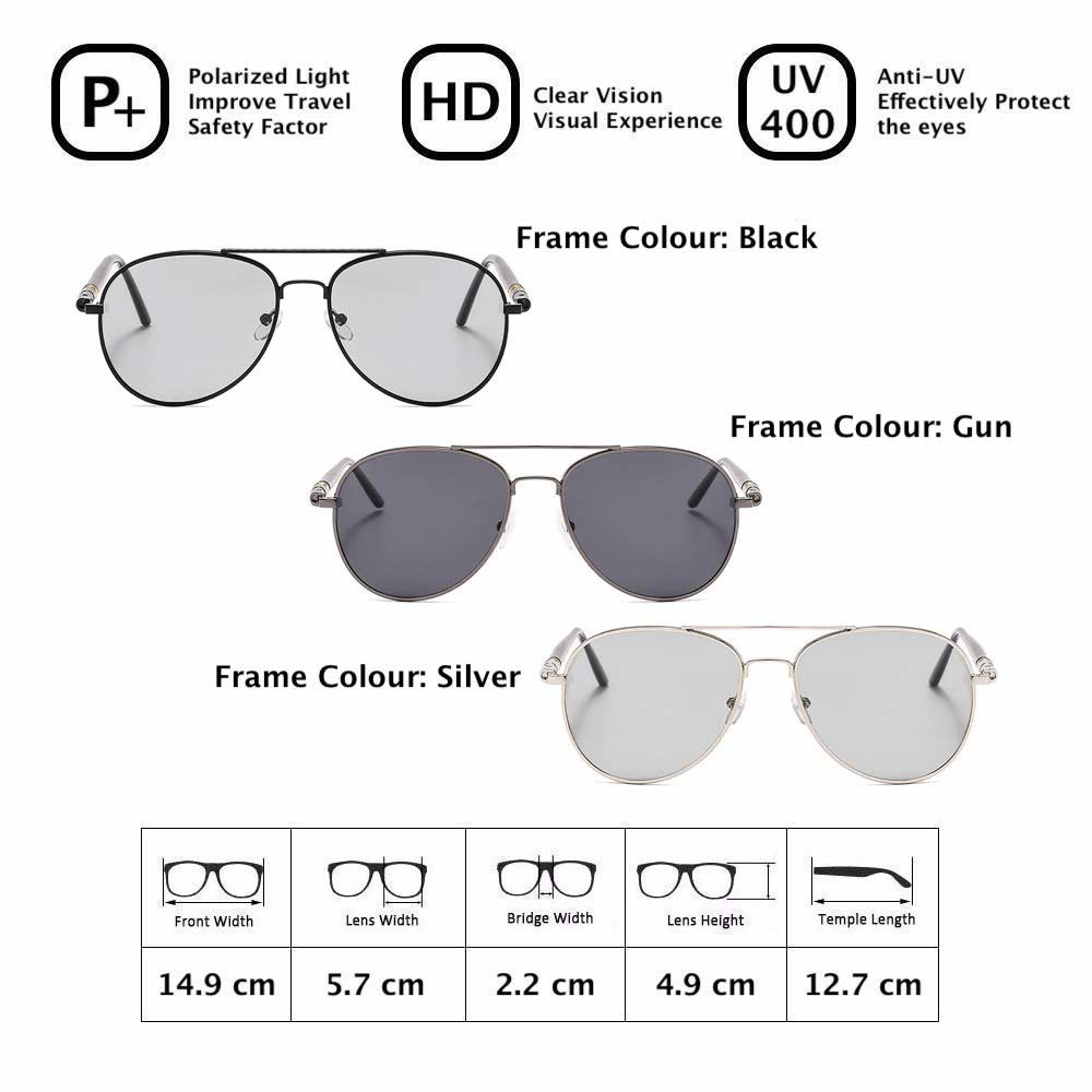 Kacamata Photocromic [ Silver ] Lensa Anti Radiasi - Fashion Pria &amp; Wanita - Design Korea - HM672