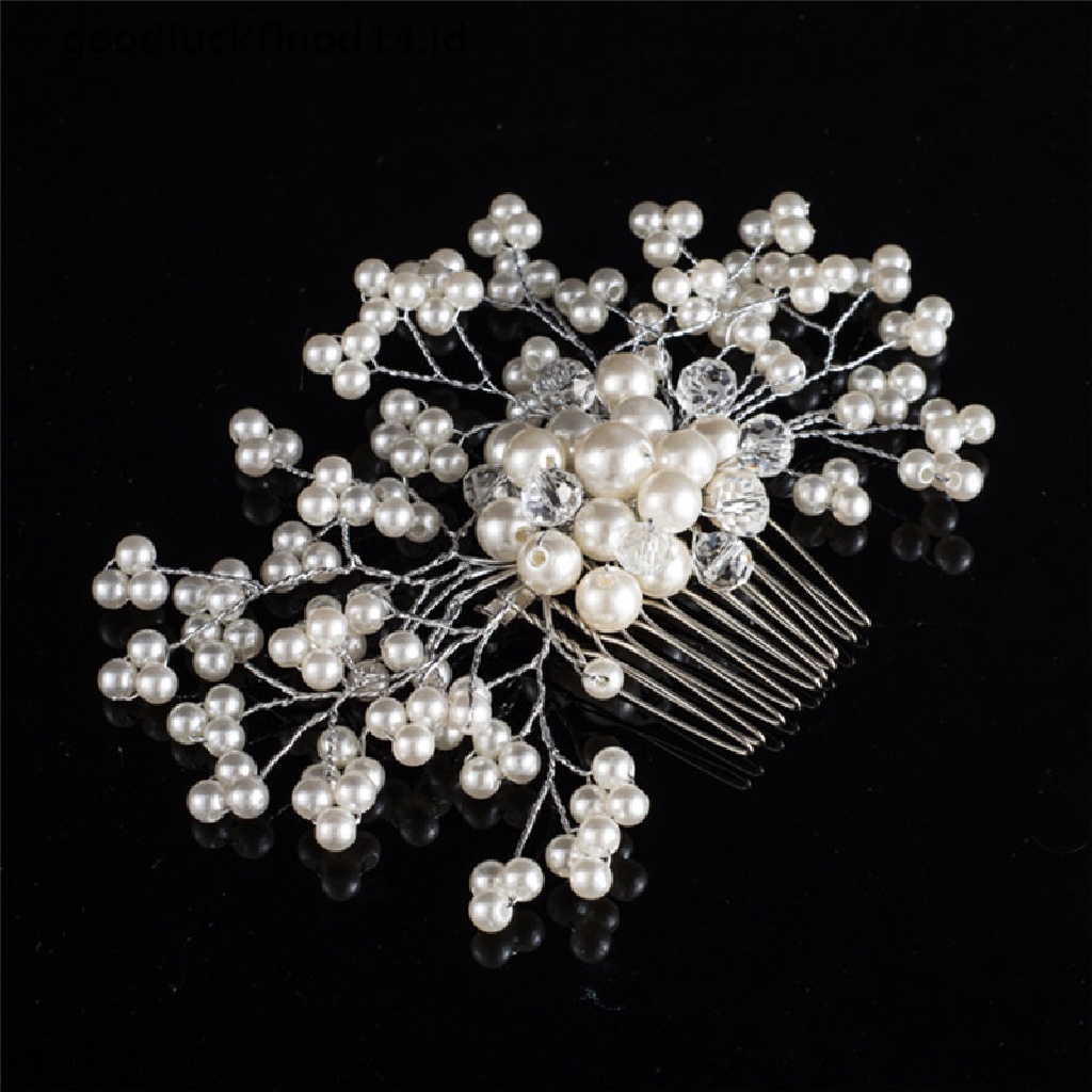 [OOID] Flower Wedding Hair Pins Bridesmaid Crystal Diamante Pearls Bridal Clips Grips ID