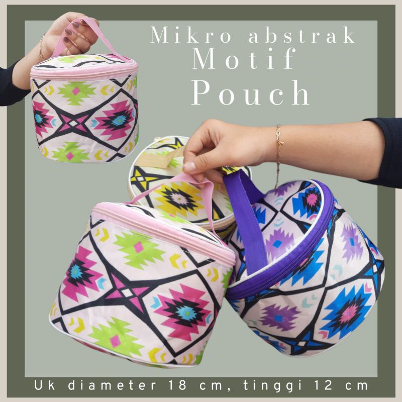 POUCH MIKRO BENTUK BULAT TEMPAT MAKE UP SERBAGUNA