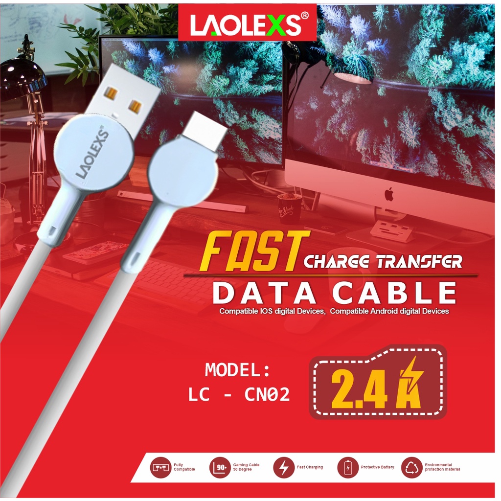 Charger Kabel Data LC CN02 MICRO / Fast Charging 2.4A - Strong Kabel / Rubber LAOLEXS