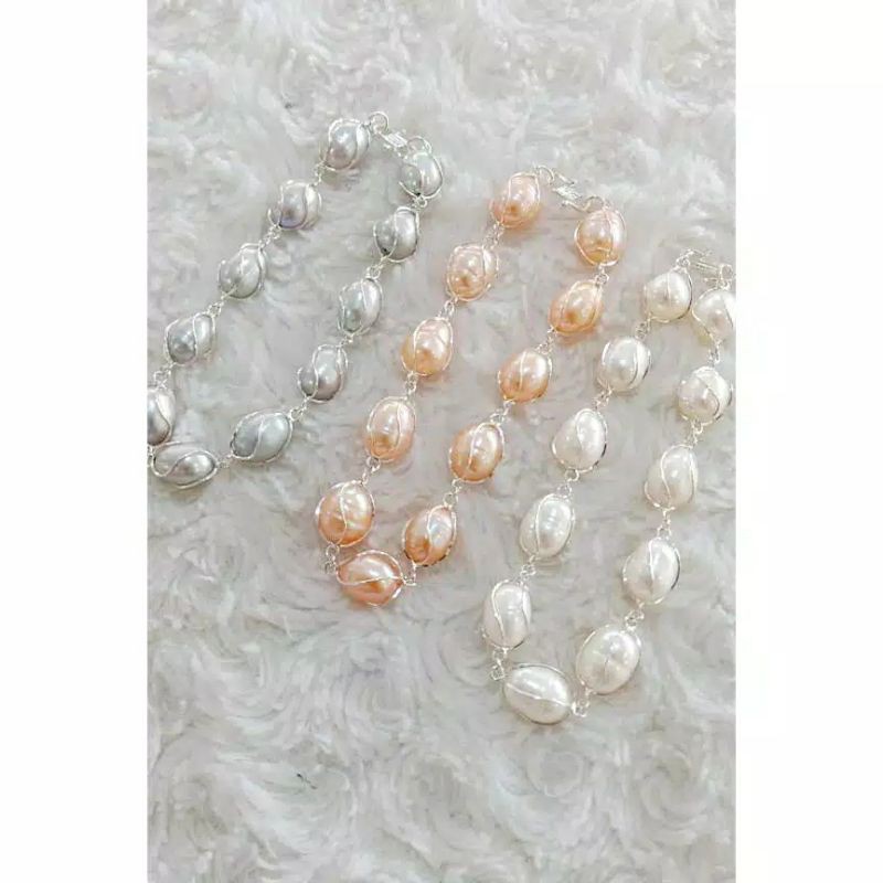gelang perak mutiara asli lombok gelang perak 925 mutiara tawar