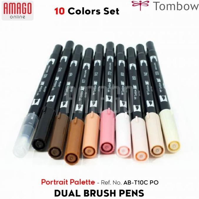 

(BISA COD) CNM-876 TOMBOW DUAL BRUSH PENS - PORTRAIT PALETTE OF 10 COLORS - BERMUTU Kode 802