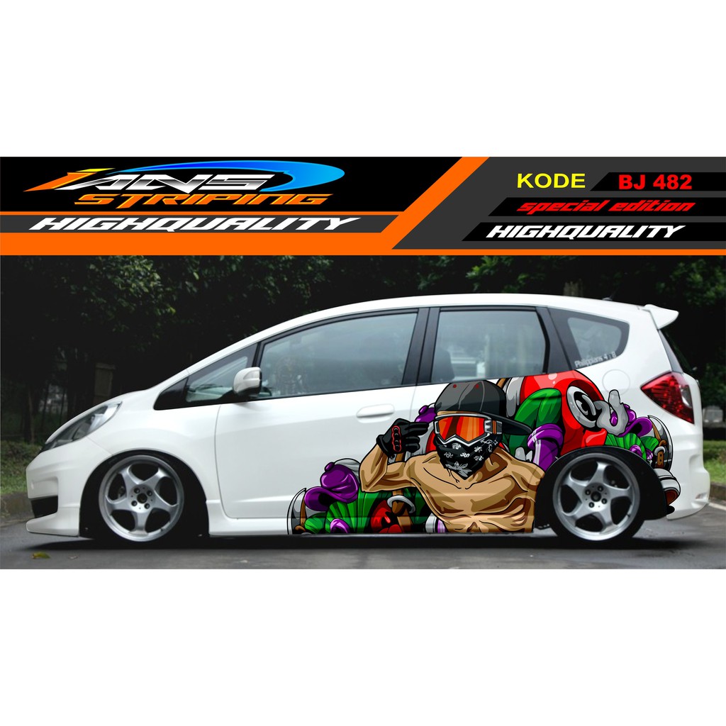 STICKER MOBIL JAZZ, BRIO, AGYA, AVANZA, YARIS / DECAL STIKER MOBIL TERBARU / VARIASI STIKER MOBIL