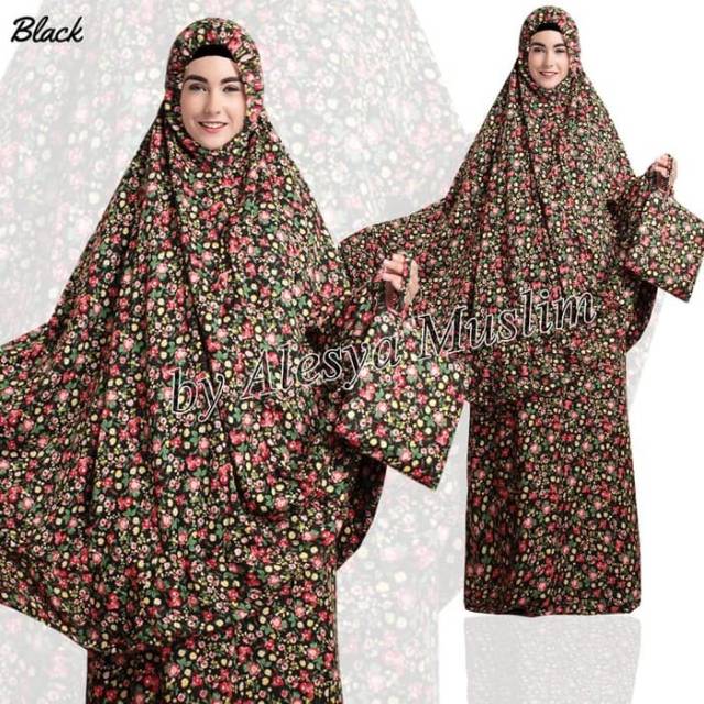 Mukena rayon flower alesya bestseller mukena rayon jumbo