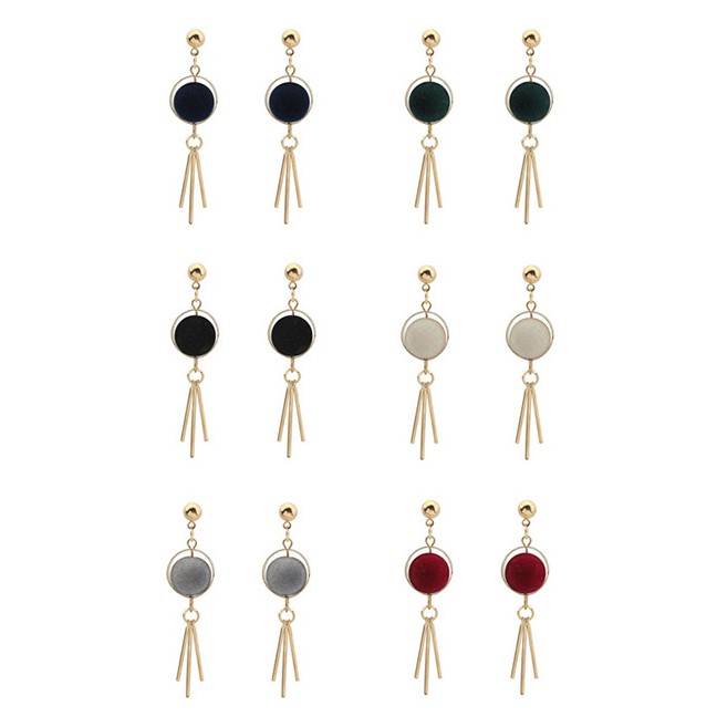 LRC Anting Tusuk Trendy Tassel Pendant Decorated Color Matching Simple Y575