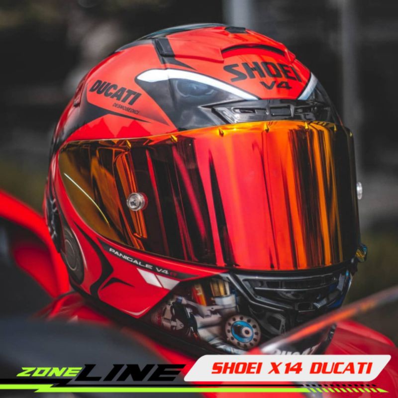 Helm shoei x14 xspirit fullface helmet ducati panigale v4 red COD bayar ditempat