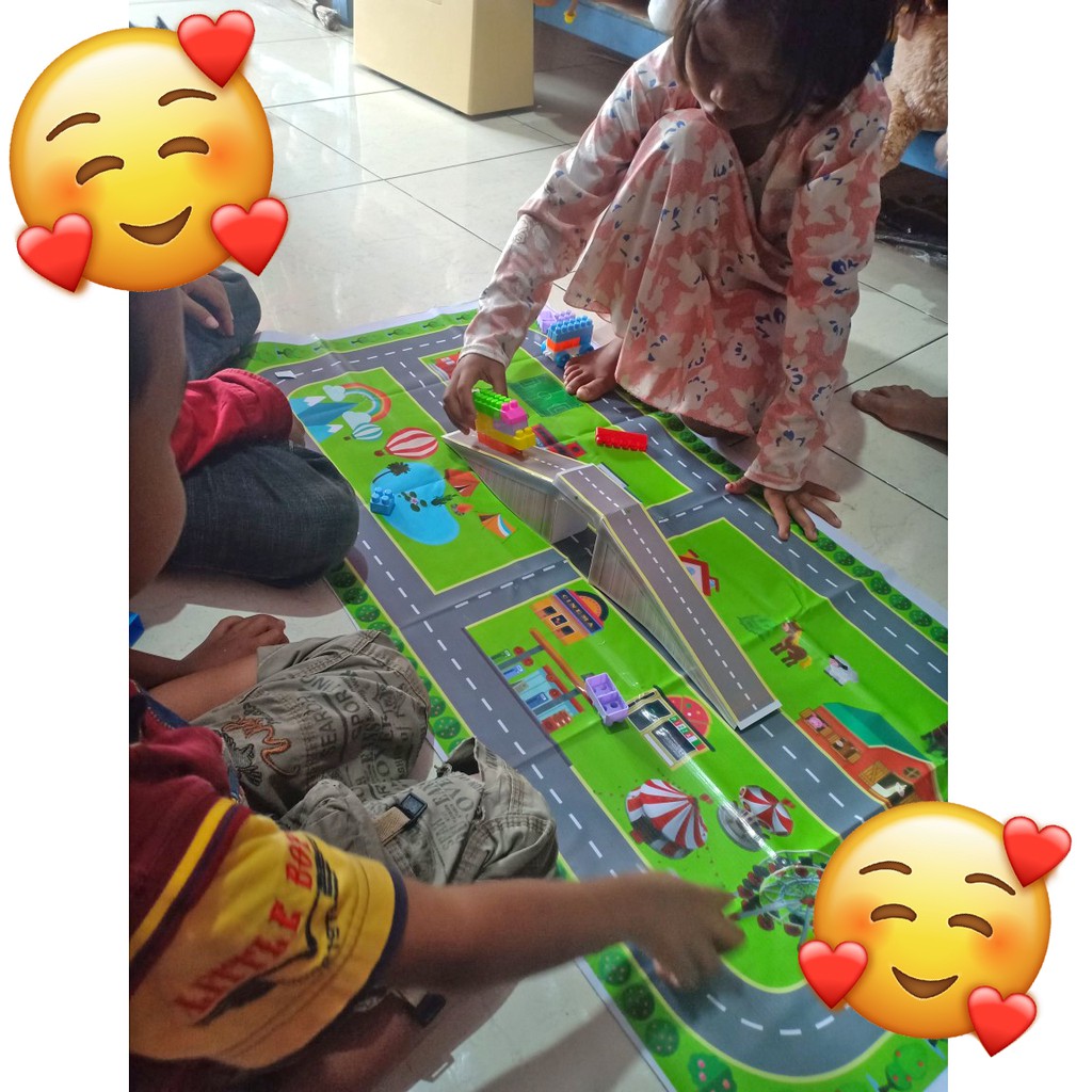 Playmap Jalanan Balok Susun Murah