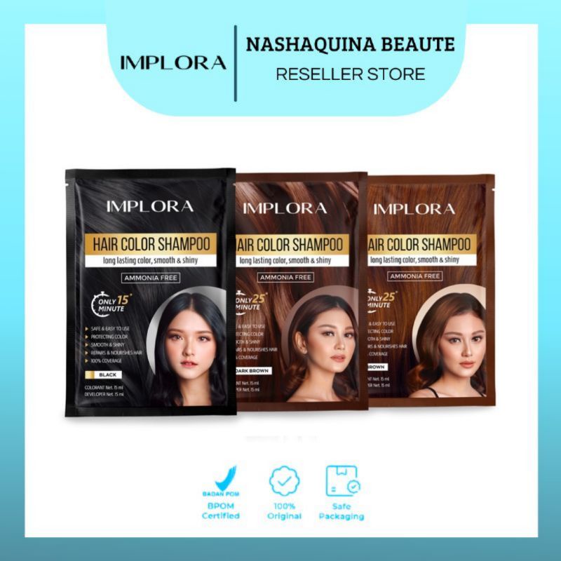 IMPLORA Hair Color Shampoo - Sampo Pewarna Rambut