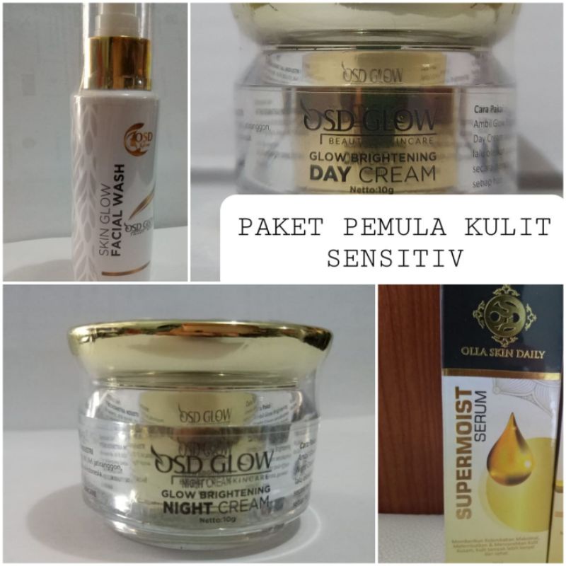 olla skin daily paket pemula kulit sensitif osd glow free gift
