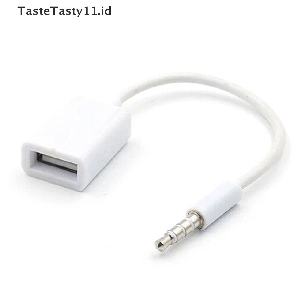 Kabel Konverter jack audio aux 3.5mm male Ke usb 2.0 female Untuk mp3 Mobil