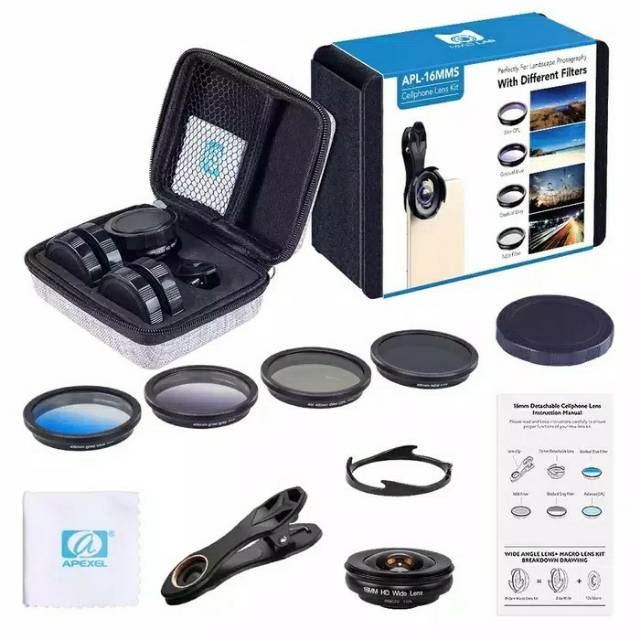 Lensa HP APEXEL HD professional wide angle/macro with grad nd filter CPL