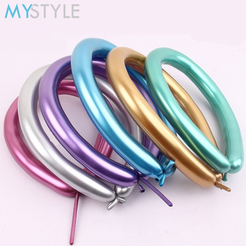 BALON LATEX PENTIL METAL CHROME 1 PACK ISI 100 PCS BALON CACING BALON LATEX TWIST BALON