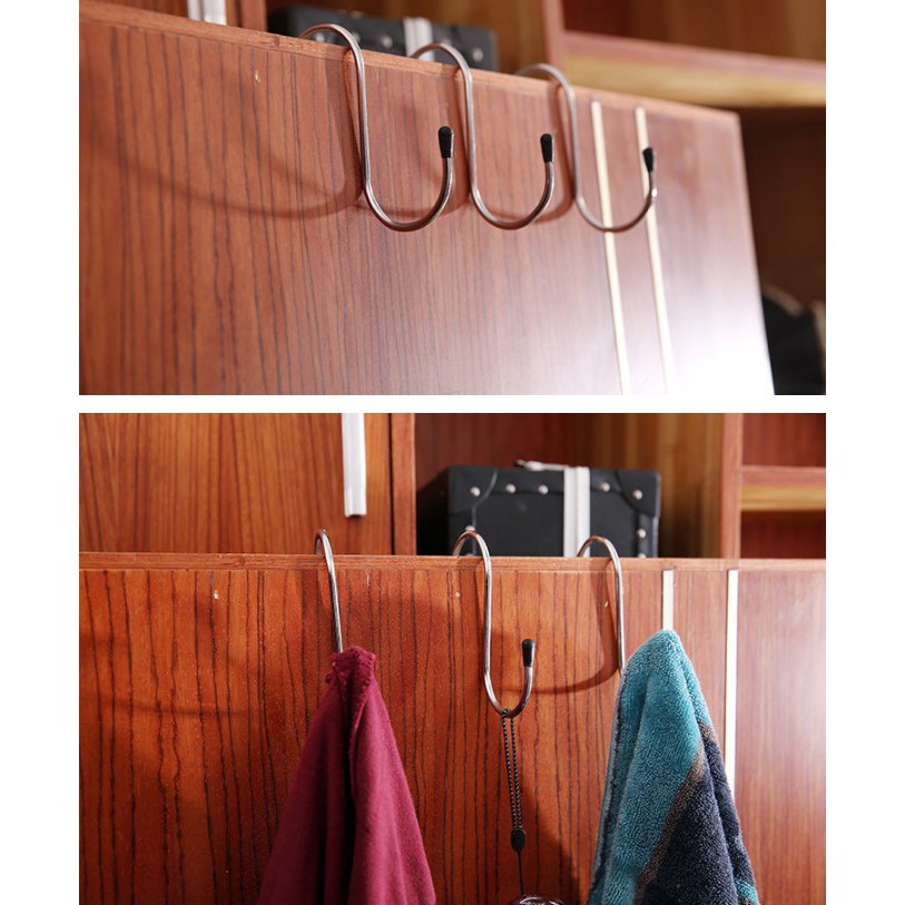 Adda Home - Set 4pcs - Hanger Bentuk S Gantungan Baju Pakaian Handuk Stainless Steel