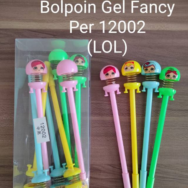 

[BIG PROMO](Harga 1 LUSIN) Bp. Gel Per 12002 LOL; bolpen per karakter fancy, springdoll pen