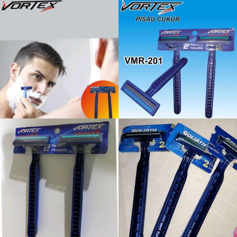 Ready Pisau cukur Tajam Pisau cukur 2 mata Pisau cukur gagang Biru Pisau Cukur kumis Jenggot r